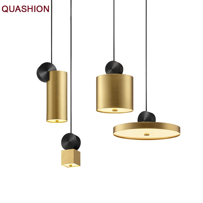 

Metal pendant lights brushed bronze combination pendant lamp for dinning bar coffee shop living room bedside corridor lighting
