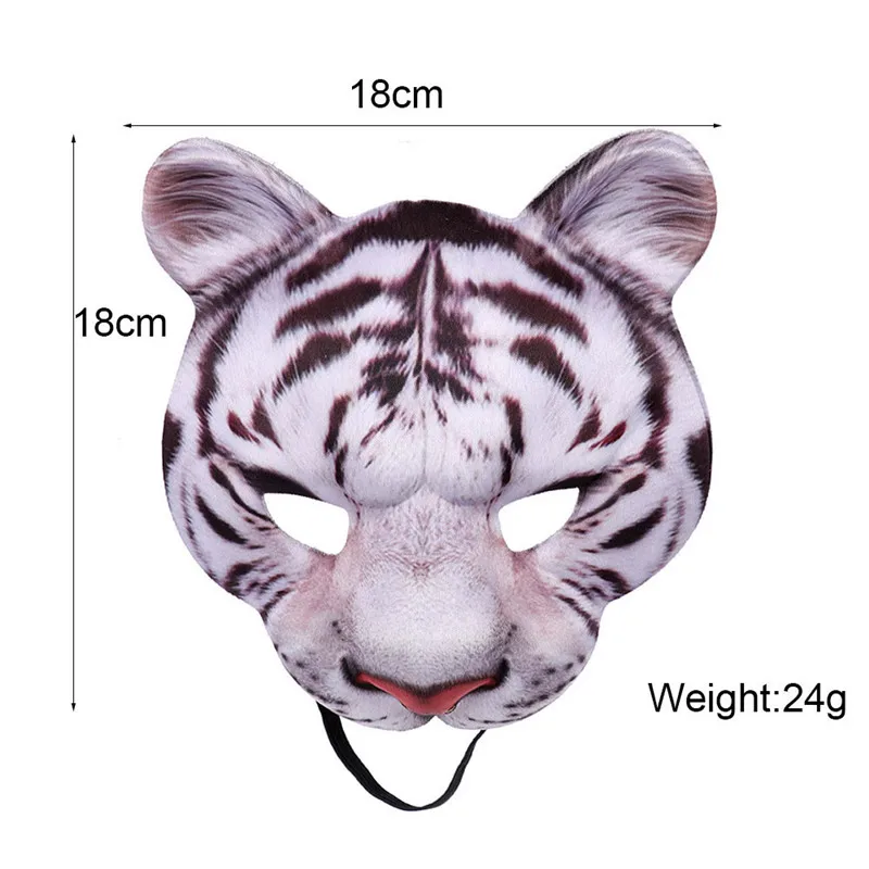 Funny 3D Tiger Mask Halloween Cosplay Animal Face Masks Horror Tigers Masque Accessori Per La Decorazione Del Partito