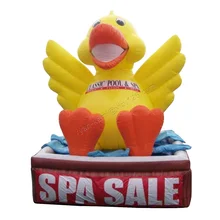 Большая Желтая надувная утка Сидящая в ванной гигантская надувная утка в ванной для спа рекламы 2,4 м забавная надувная утка