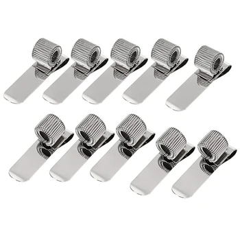 

10Pcs Metal Pen Loop Holder Clips Pen Pencil Holder Pen Clip Holder with Adjustable Spring Loop Fit Any Size