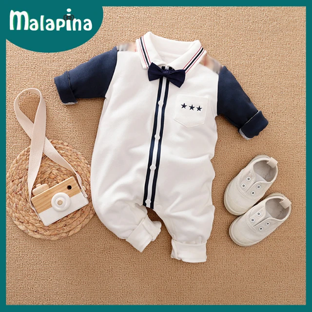 Malapina Baby Boy Romper Kids Summer Spring 0-24M Age Infant Gentleman Toddler Newborn Outfits Baby Girls Clothes 2021 72973 S10