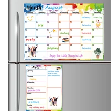 Autocollant magnétique doux pour tableau blanc, calendrier mensuel, planificateur, réfrigérateur, dessin, cadre de mémo, tableau noir mural