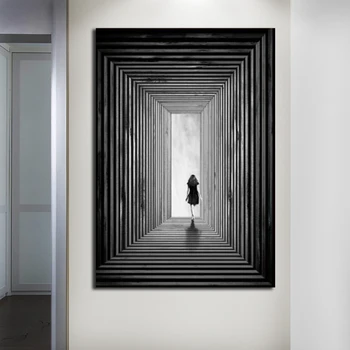 

Black and White Women Portrait Poster Painting Canvas Poster And Prints Painting Cuadros Wall Art Pictures for Living Room Decor