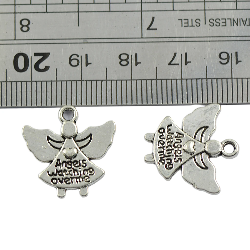 30 pcs Alloy Vintage Angel Charms Pendants for Making Bracelet and Necklace Zipper Pendant Cellphone Pendant