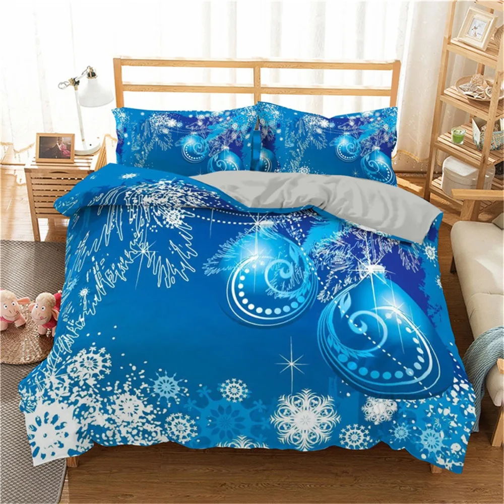 ZEIMON Merry Christmas 3d Bedding Set Deer Printed Bedspread Duvet Cover Set Queen King Microfiber Set Decor Home Textile 2/3pcs