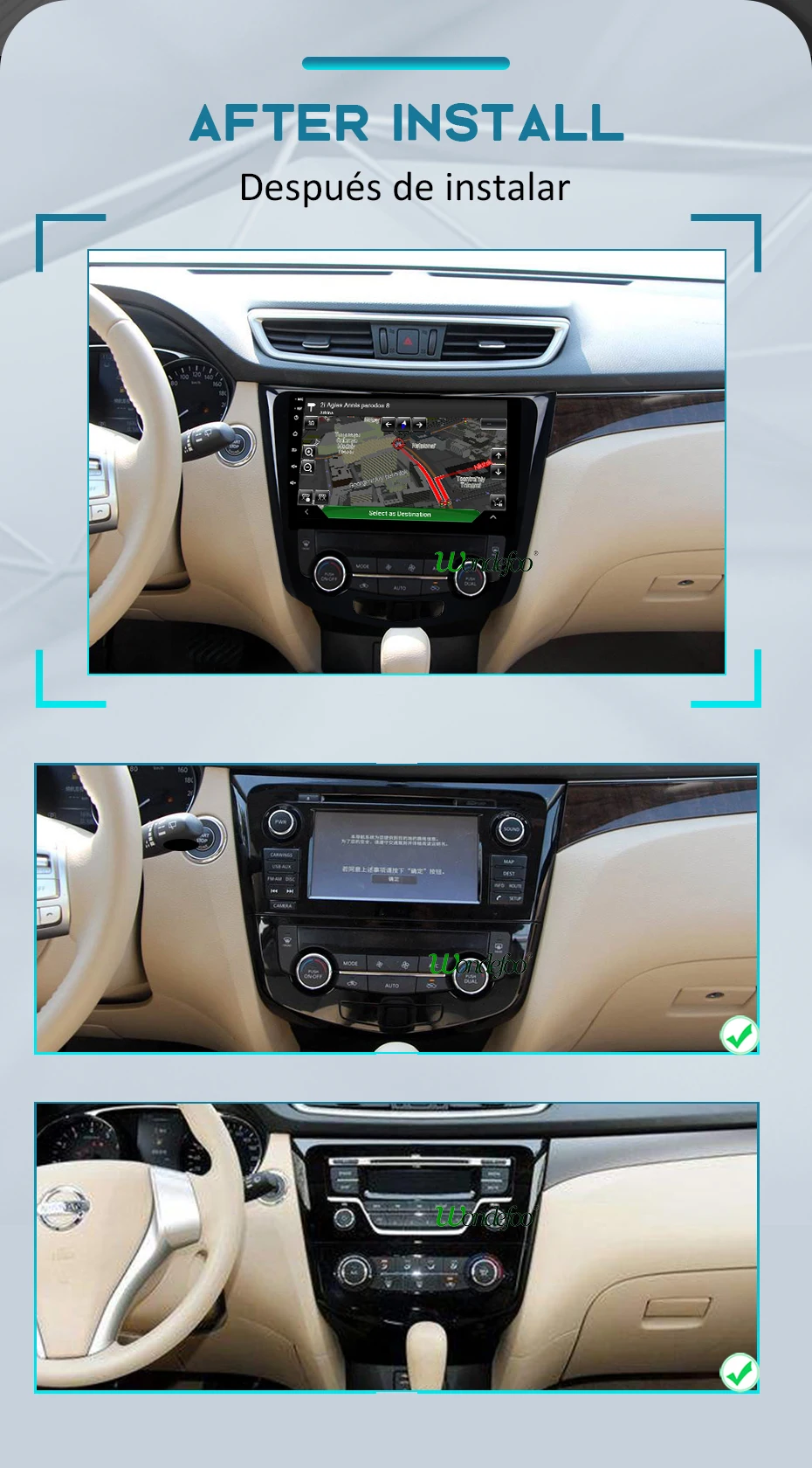 Perfect 1280P Android 9.0 Carplay 64G Radio GPS for Nissan X-Trail 3 T32 2013-2017 Qashqai J10 J11 Navigation IPS Screen no DVD Player 5