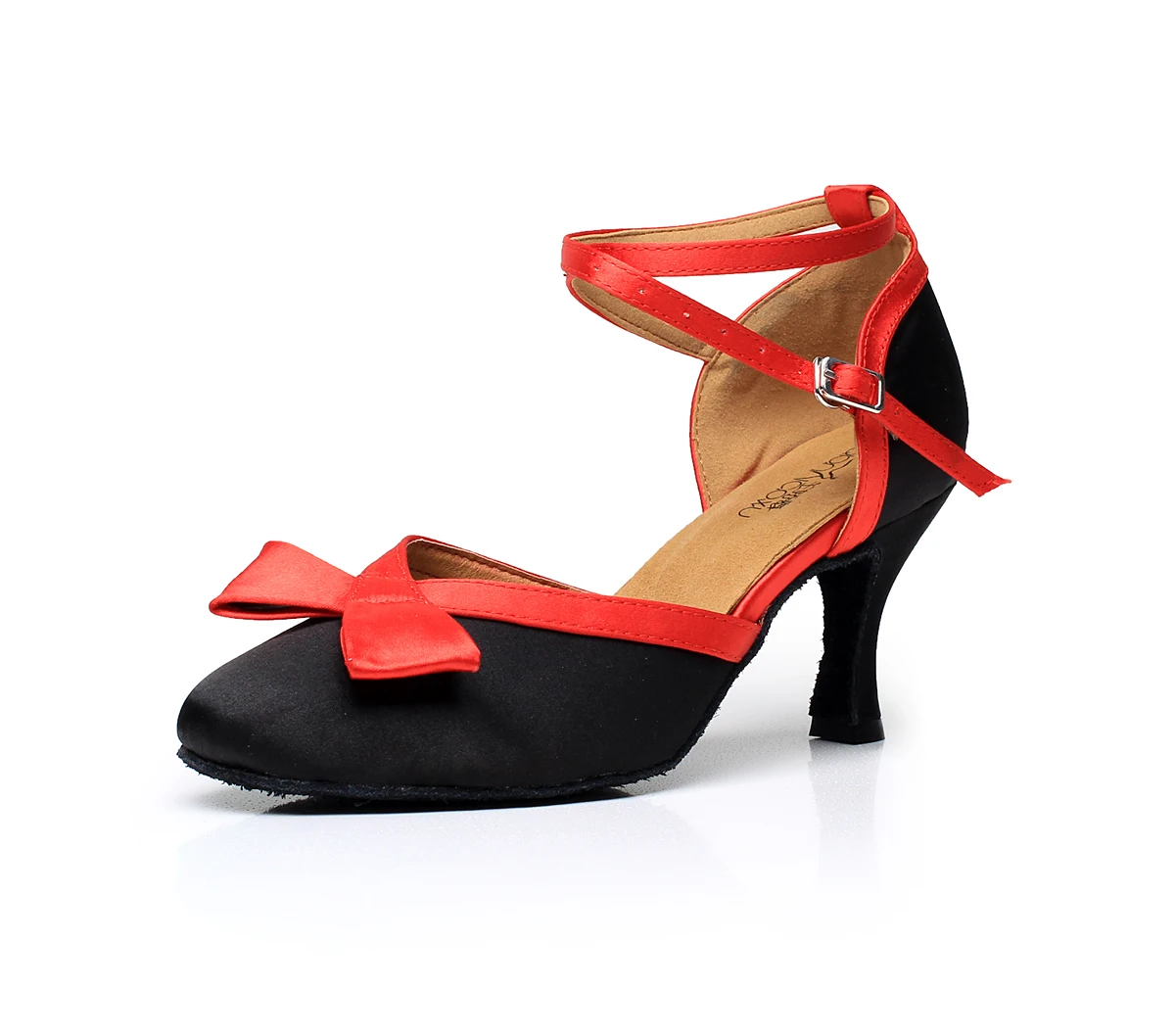 

Women Latino Bachata Dance Shoes Red Pink Woman High Heel Salsa Tango Dacing Shoes Girls Bowtie Ballroom Dance-shoes Ladies PU