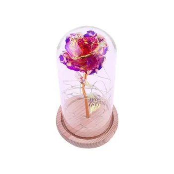 

Rose Flower Light With Glass Cover Decoration Led Night Light Led Light Birthday Party Decoration Plastic Flower Drop Shipping
