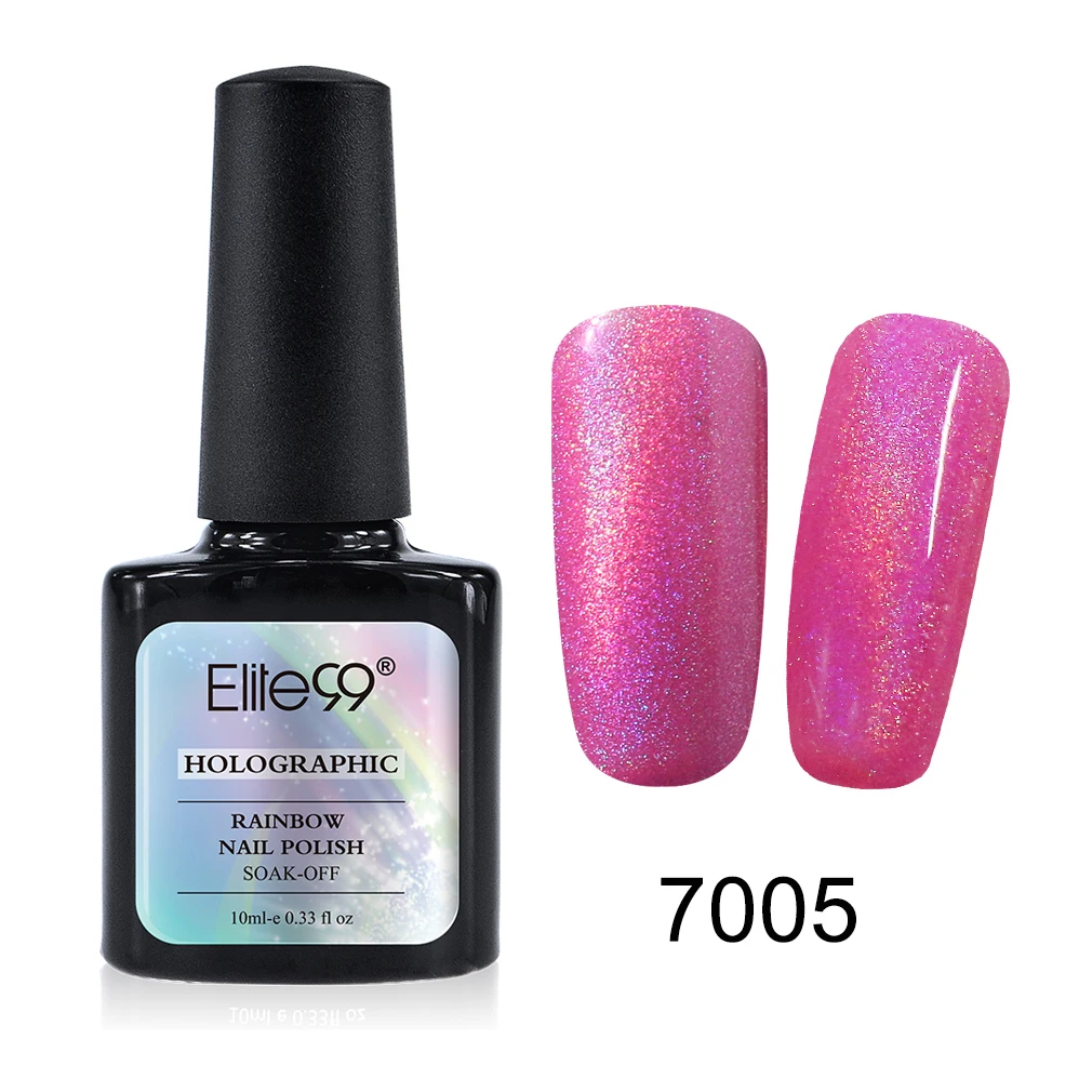Elite99 10 мл Радужный цветной лак для ногтей сухой в воздухе цветной яркий мерцающий лак для ногтей DIY ногти Маникюр УФ лак для нейл-арта - Цвет: 7005