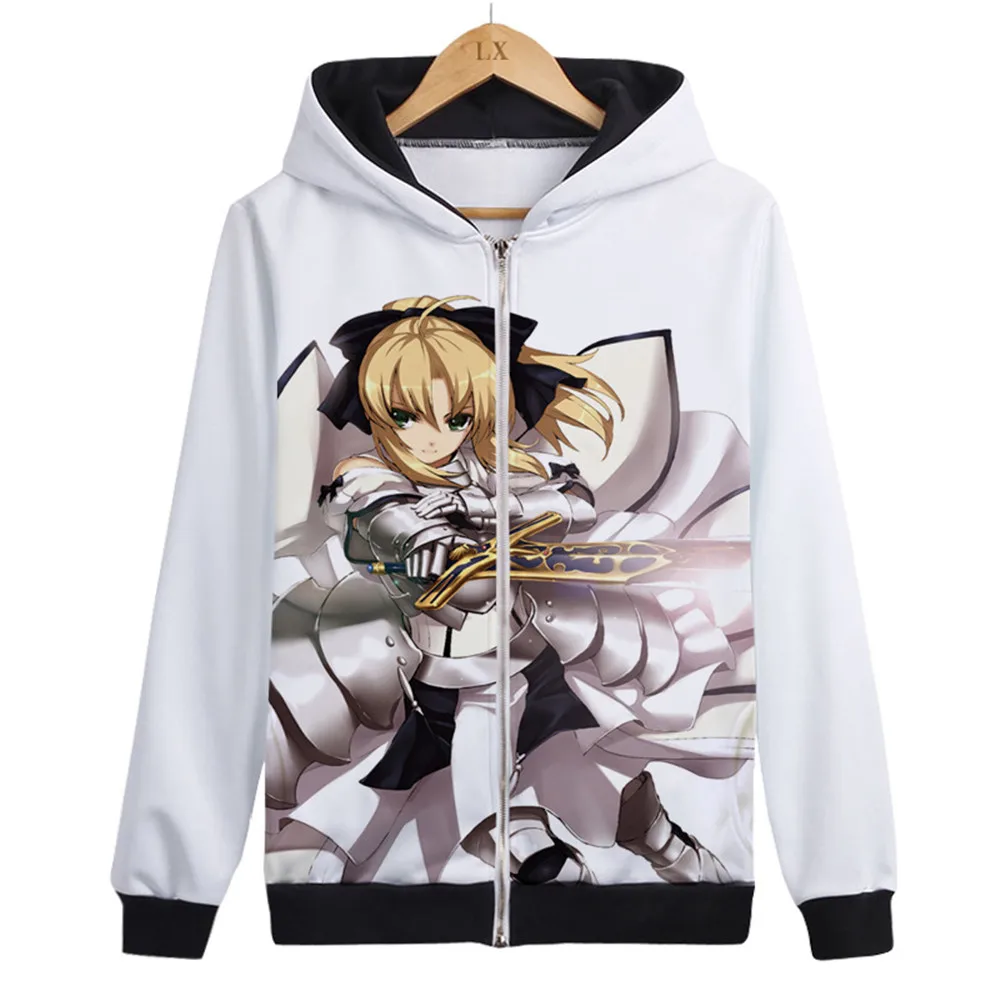 Fate/stay night Saber Лев толстовка на молнии с капюшоном Косплей Костюм Fate Zero унисекс утолщенная куртка Повседневная Толстовка уличная одежда