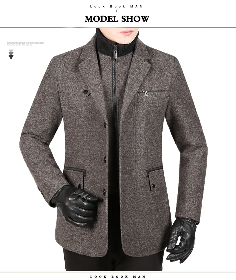 Шерстяное мужское Пальто, зимнее кашемировое мужское Пальто, мужское короткое Пальто, шерстяное теплое