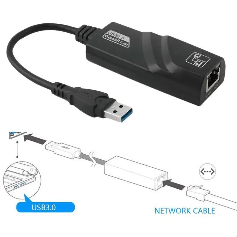 USB 3,0 до 10/100/1000 Мбит/с гигабитный RJ45 Ethernet LAN сетевой адаптер Gigabit USB3.0 Ethernet адаптер R19