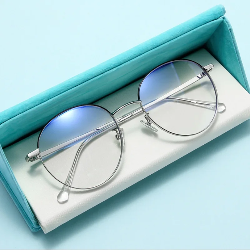Owalne okulary korekcyjne z antyrefleksem – delikatne, metalowe cienkie ramki 4 Okrągłe delikatne okulary z antyrefleksem dla krótkowzroczności Mężczyźni Kobiety Metalowe cienkie ramki 2