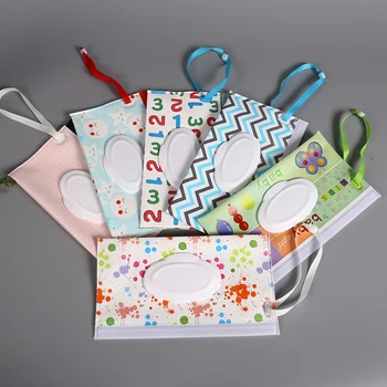 

Tissue Box Eco-Friendly Baby Wipes Box Wet Wipe Box Reusable Cleaning Wipes Carrying Bag Fashion Print Tissue Holder Dripship