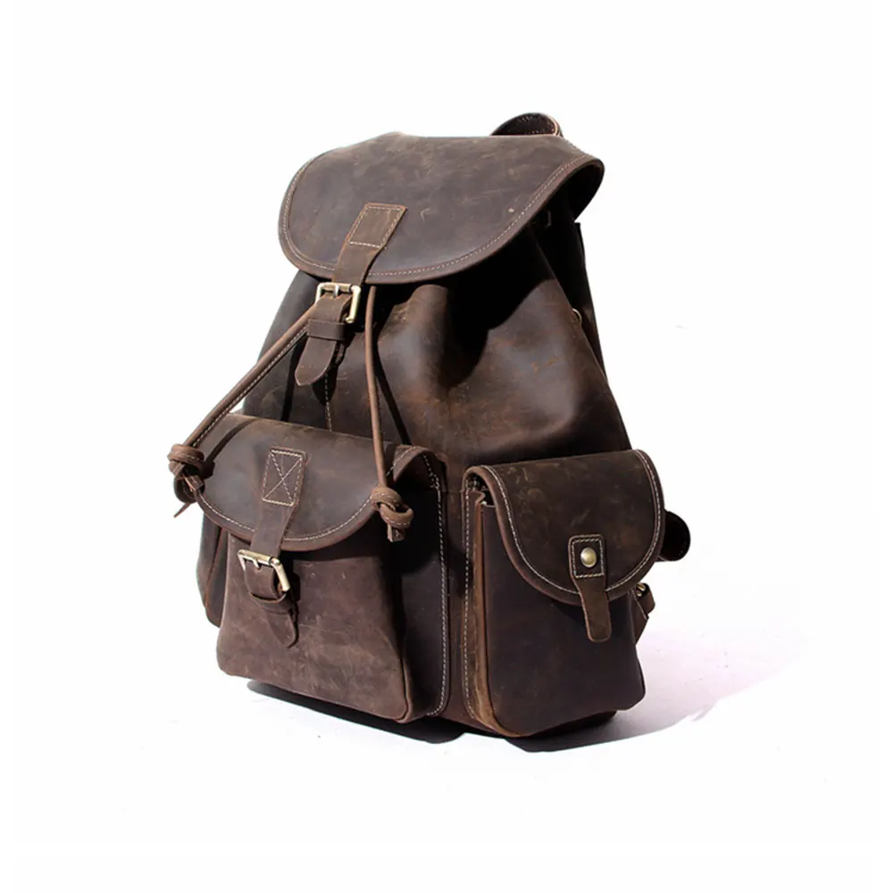 Рюкзак ручной работы из натуральной кожи для мужчин и женщин, винтажные рюкзаки, школьные рюкзаки из натурального материала