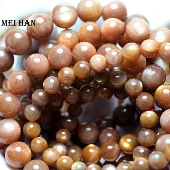 

Meihan wholesale (1 bracelets/set) 10-10.8mm natural gold moonstone smooth round loose beads for jewelry making DIY design