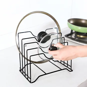 

New Kitchen Accessories Pot Lid Rack Stainless Steel Pan Pot Cover Lid Stand Spoon Holder Organizer Cutting board Storage Rack