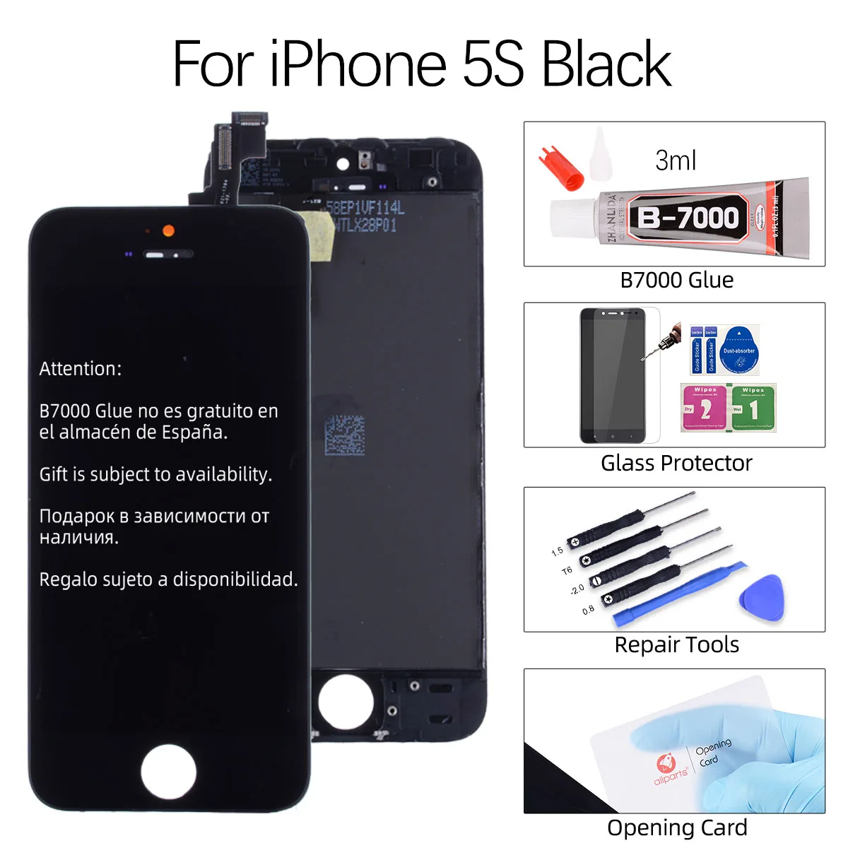 AAA OEM Дисплей для iPhone 5S 5 5C в сборе с тачскрином на рамке черный белый - Цвет: Black 5S