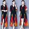 TingYiLi Summer Cardigan Long Chiffon Blouse Shirt Korean Elegant Long Sleeve Ethnic Print Kinomo Cardigan Women 6