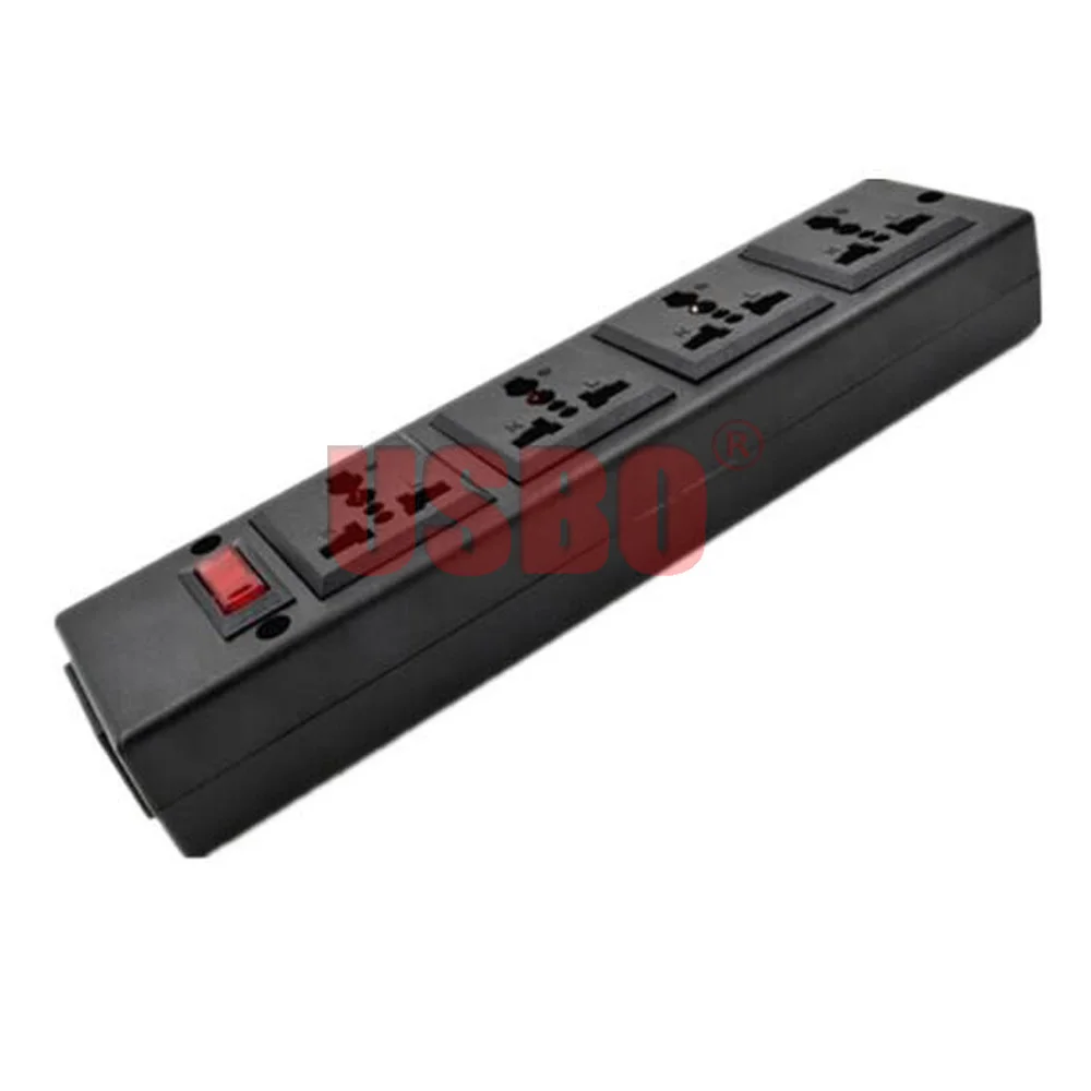 Черный 250v 13a 4 jack многофункциональный универсальный адаптер питания розетка PDU