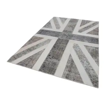 

203x301 Cm British Handmade Flag Patchwork Rug-7x10 Ft
