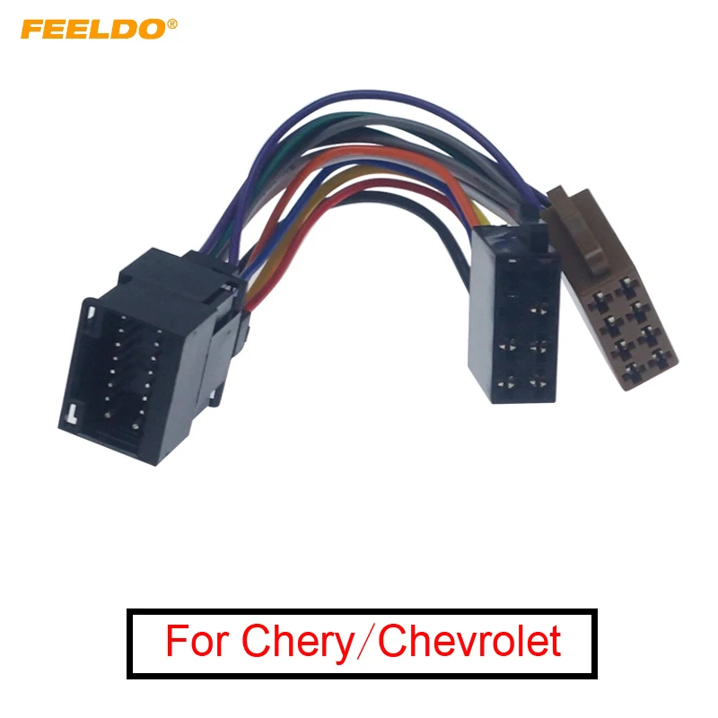 

FEELDO Car Stereo Radio Conversion Plug Adapter For Chery Chevrolet 16PIN To ISO Original Head Units Wire Harness