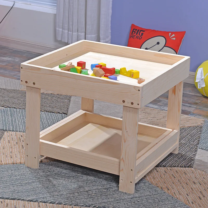 

Solid Wood Sand Table Children ji mu zhuo Muti_function Toy Table shou na zhuo Learning Toy Taiwan Compatible legao