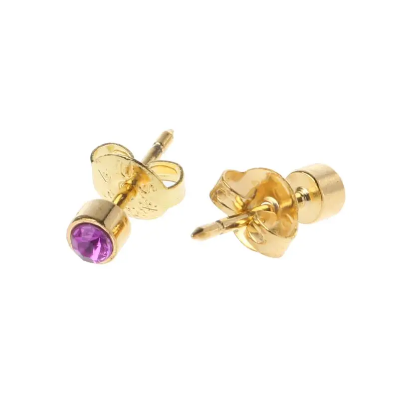 12 Pairs Gold No Pain Sterile Ear Piercing Earrings Set Gun Piercer Tool Kit Hypoallergenic Mini 3mm CZ Studs Jewelry Disposable