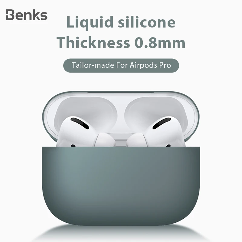 Чехол Benks из жидкого силикона для наушников Airpods Pro Гладкий защитный беспроводной