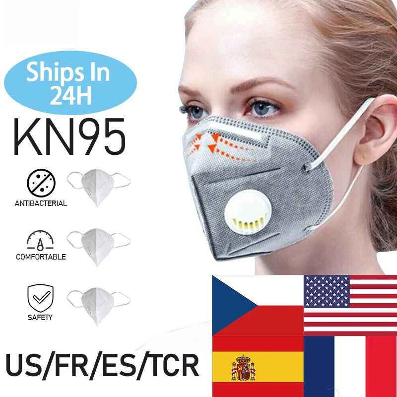 

10PCS KN95 Masks Anti Dust Breathable Valved Face Respirator Masks White Head-mounted And Ear-hook Mixed Hair