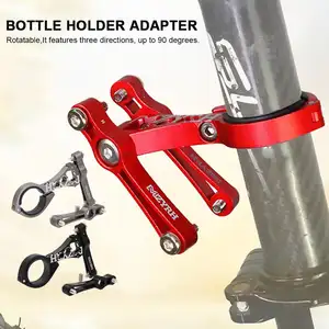 Black LIOOBO 2pcs Bike Bottle Cage Mount Adapter Adjustable Bicycle Handlebar Water Bottle Holder Adapter MTB Road Bike Handlebar