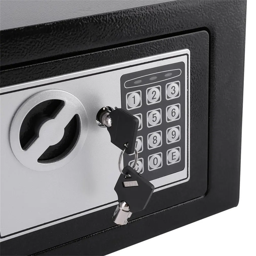 Solid Steel Electronic Safe Box With Digital Keypad Lock 4.6L Mini Lockable Jewelry Storage Case Safe Money Cash Storage Box