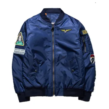 

Bomber New Men Jacket Thick Hip Hop Patch Designs Slim Fit Pilot Bomber Jacket Coat