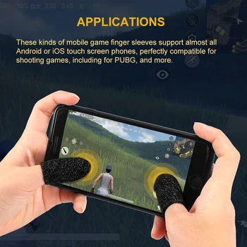 

2pcs Finger Cover Game Controller For PUBG Sweat Proof Non-Scratch Sensitive Touch Screen Gaming Finger Breathable Thumb Sleeve