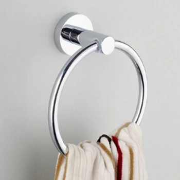 

Silver Stainless Steal Round Style Wall-Mounted Towel Ring Holder Hanger Household Bathroom Kitchen Oreganizer Towel Tools