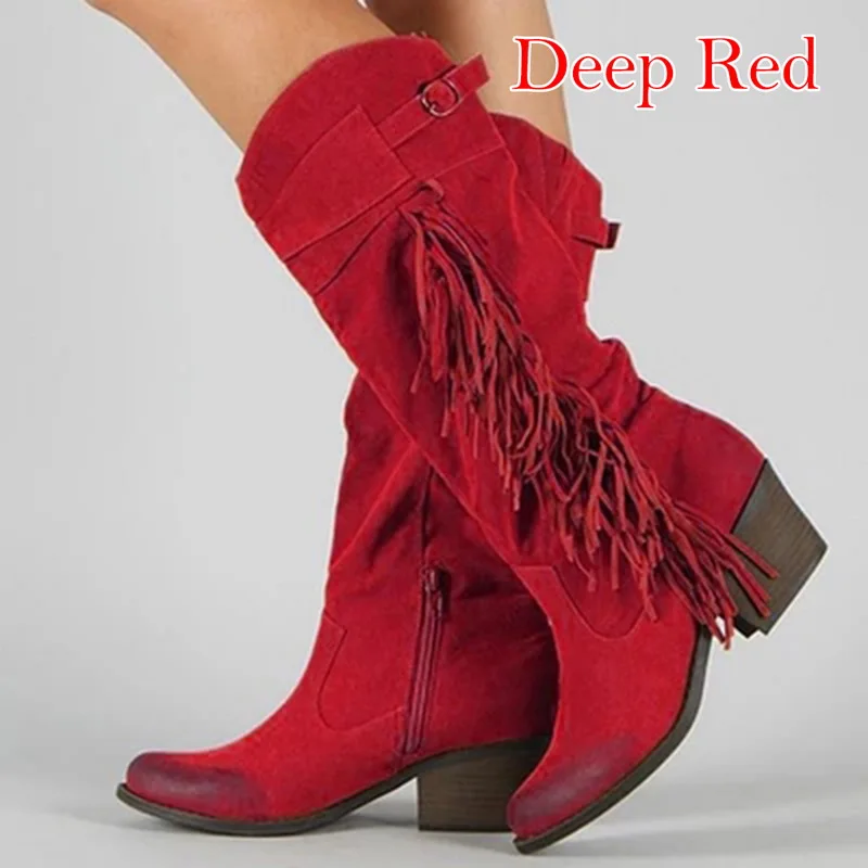 Red 2 WENYUJH женские сапоги; осенне-зимние сапоги выше колена; удобные сапоги из флока на плоской подошве в минималистическом стиле; Новинка года; зимняя обувь - Цвет: Red 2