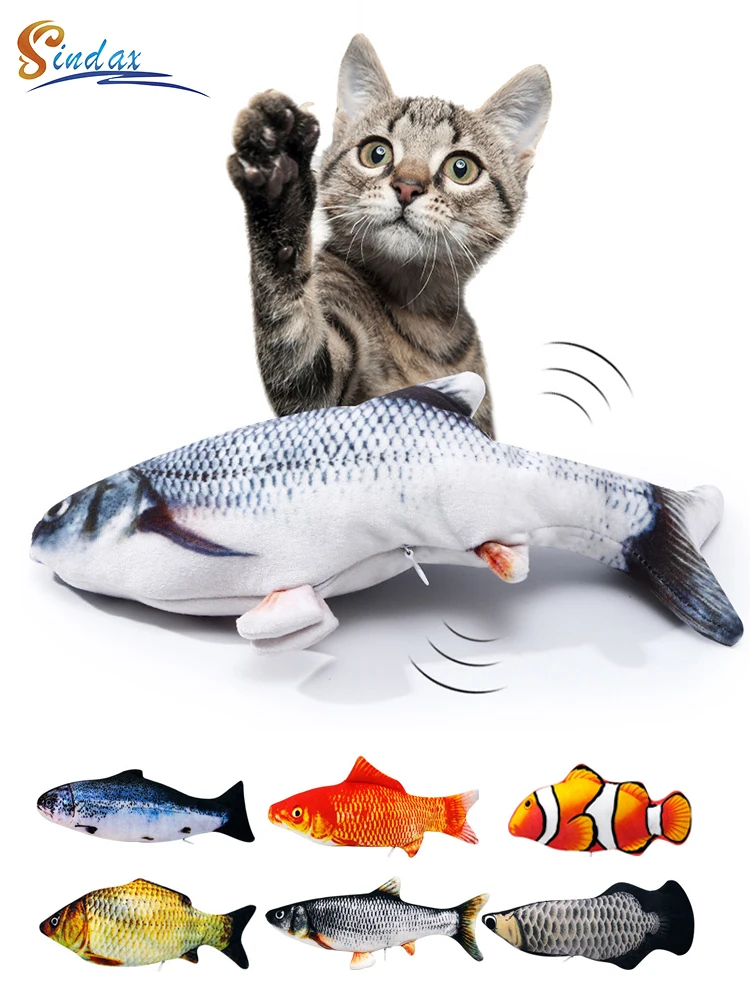 

30CM Pet Cat Toy USB Charging Simulation Electric Dancing Moving Floppy Fish Cats Toy For Pet Toys Interactive Dog Dropshipping