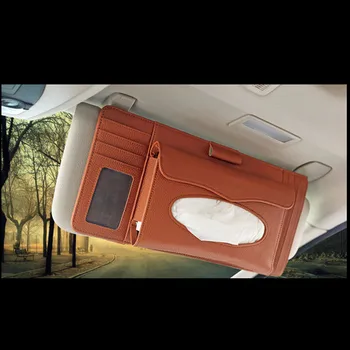 

Multi-Functional Car Bill Clip Business Card Document Holder Change Storage Bag Tissue Paper Glasses Organizer