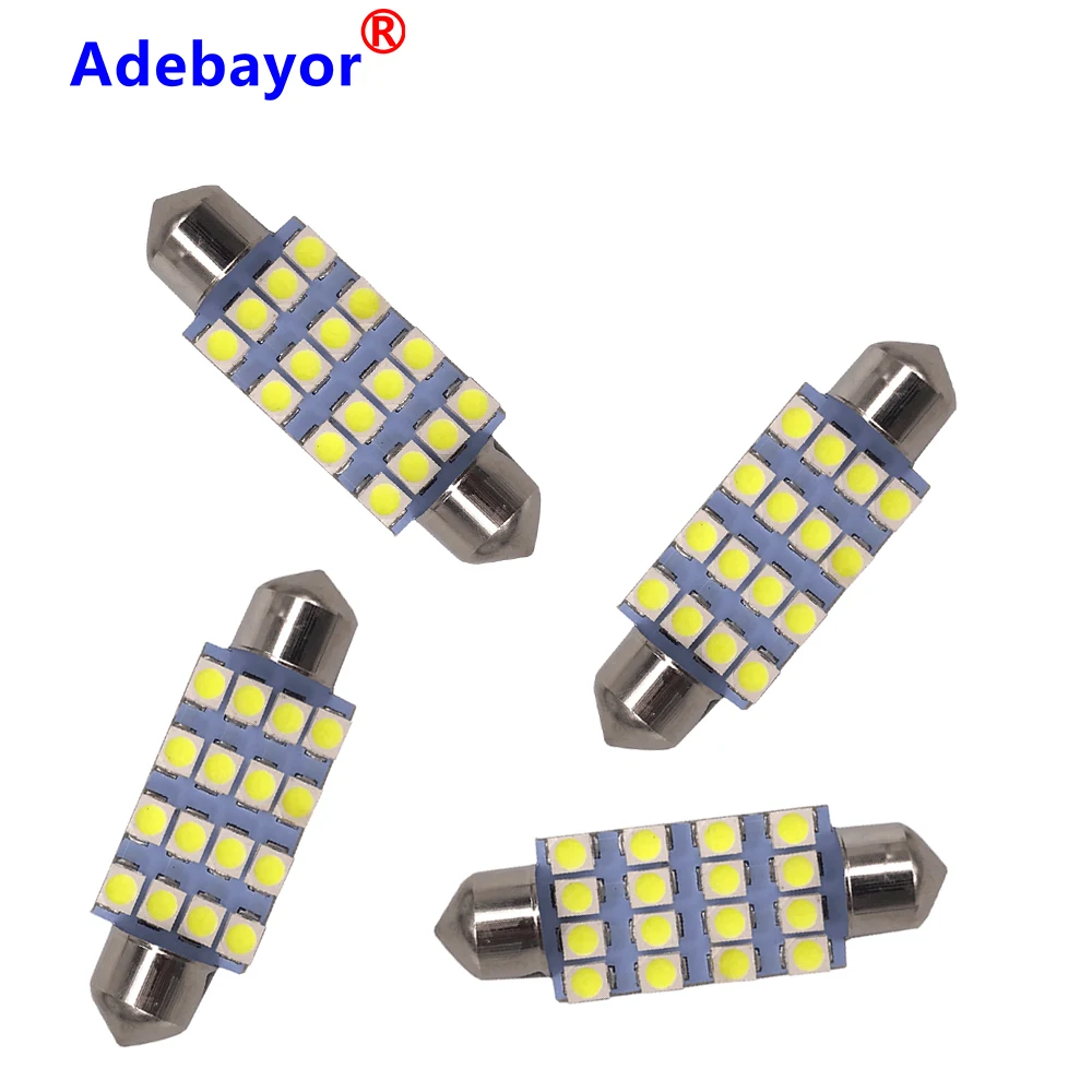 Adebayor 500pcs 31mm 36mm 39mm 41mm 3528 1210 SMD 16 LED Car Auto Festoon Dome Interior Map Lights Bulb Lamp for DC 12V | Автомобили и