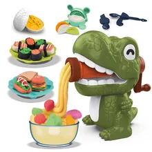Machine en argile de couleur dinosaure amusant, jouet en argile Pastel de blé, Machine à nouilles, bricolage maison de jeu pour enfants, jouet cadeau pour garçon et fille
