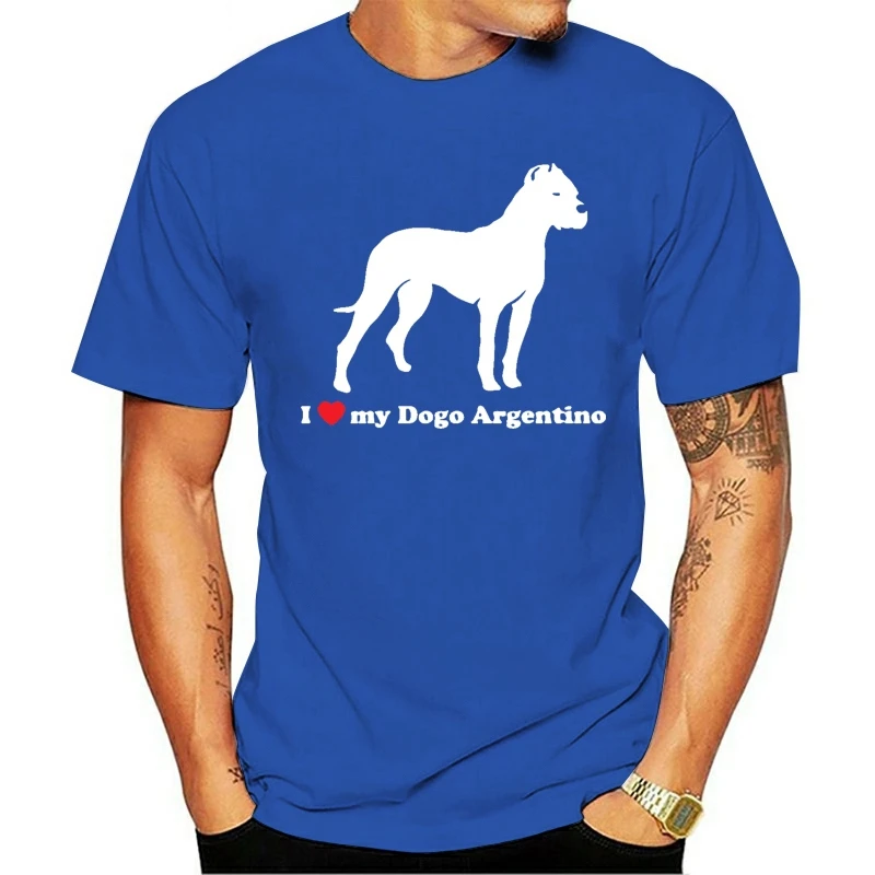 

2020 Leisure Fashion 100% Cotton O-neck T-shirt Creative Printed Men's I Love My Dogo Argentino Simple Short-Sleeved