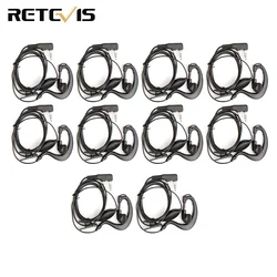 Orelha de comunicação ptt 2 pinos, headset para kenwood baofeng bit h777 rt7 for quansheng para puxing tyt, 10 peças