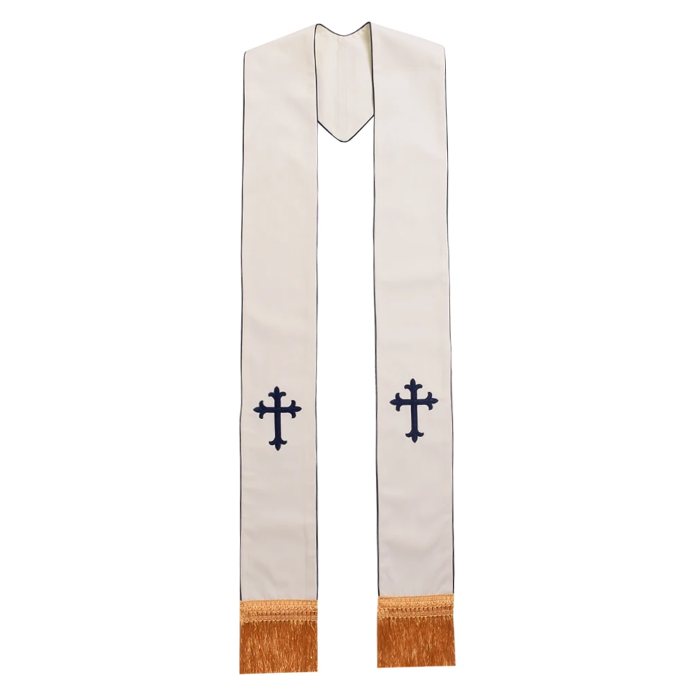 Scarf accessories Church Pastor Stole Unisex Adult Overlay Cross Catholic Priest Clergy Scarf Cosplay Costume Accessories