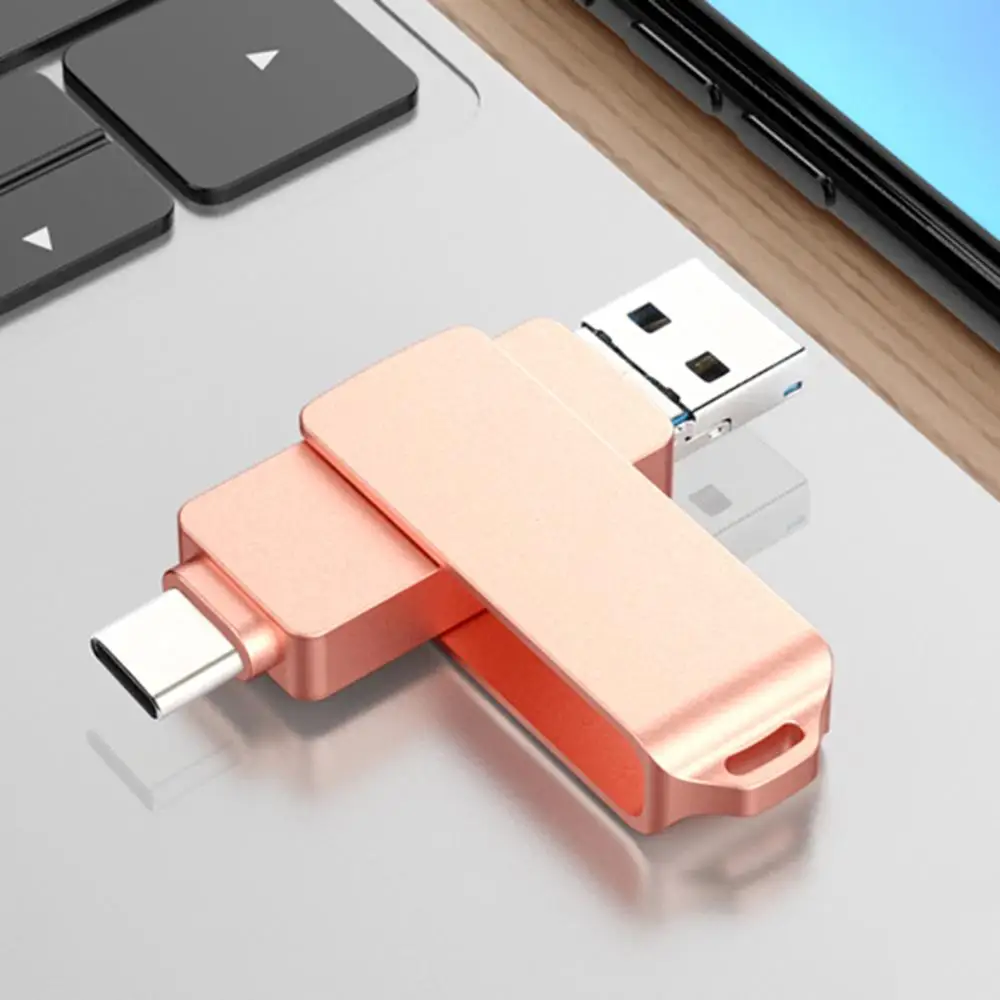 BRU 3 в 1 Otg Usb флешка 3,0 для Android type-c высокоскоростной флеш-накопитель Usb type C Флешка 16 ГБ 32 ГБ 64 ГБ 128 ГБ 256 ГБ флешки - Цвет: Rose gold