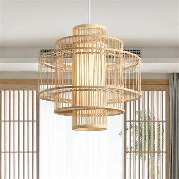 

Chinese LED wood pendant lights lighting LOFT bedroom living room dining room lighting pendant lamp natural bamboo hanging lamp