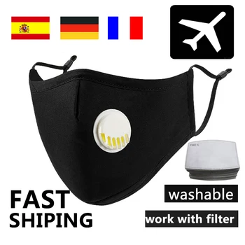 

respiratory protective mask with replaceable filter Super filter Cotton yarn washable Replace filter protective mask with valve