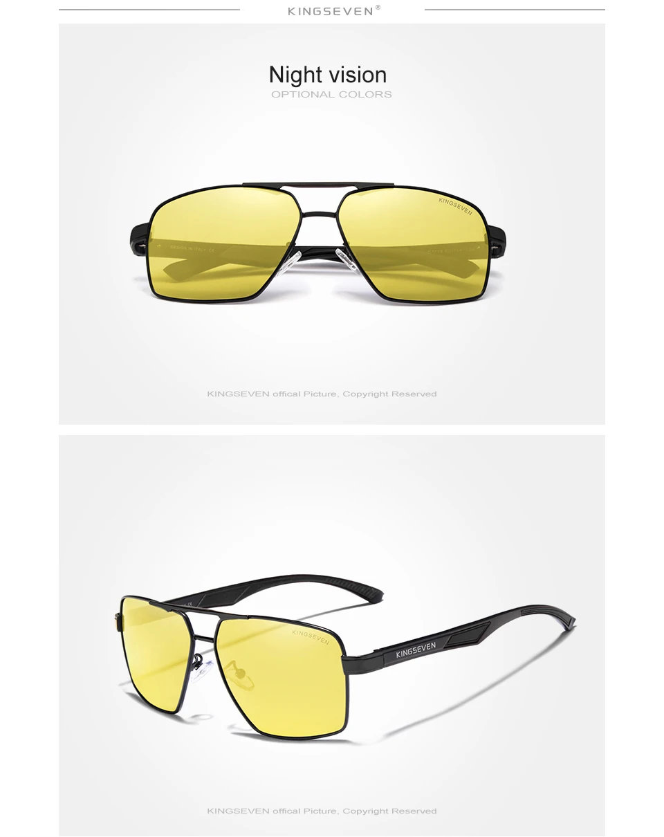 KINGSEVEN K7719 Aluminum Men's Sunglasses Polarized Brand Design Temples