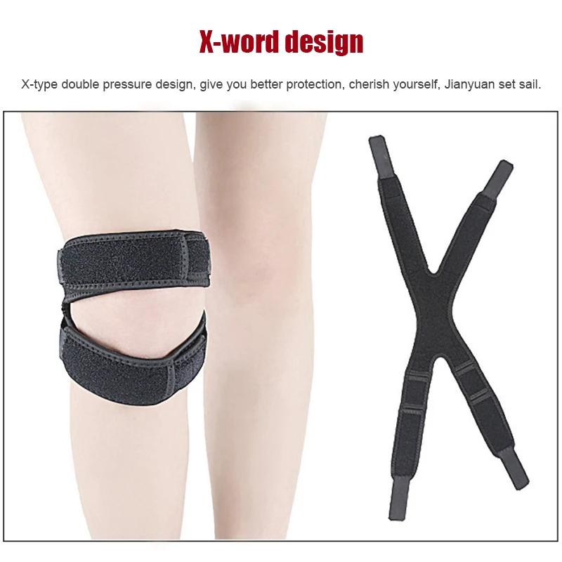 1 PC Sport Knee Brace with Adjustable Strap Pain Relief Protection for Running RJ99