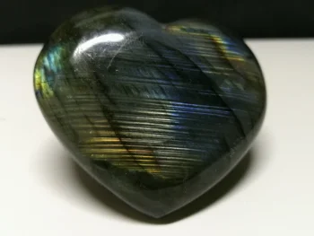 

69.7gNatural crystal stone Labrador feldspar heart handle moonlight stone quartz Hand Carved Crystal Crafts