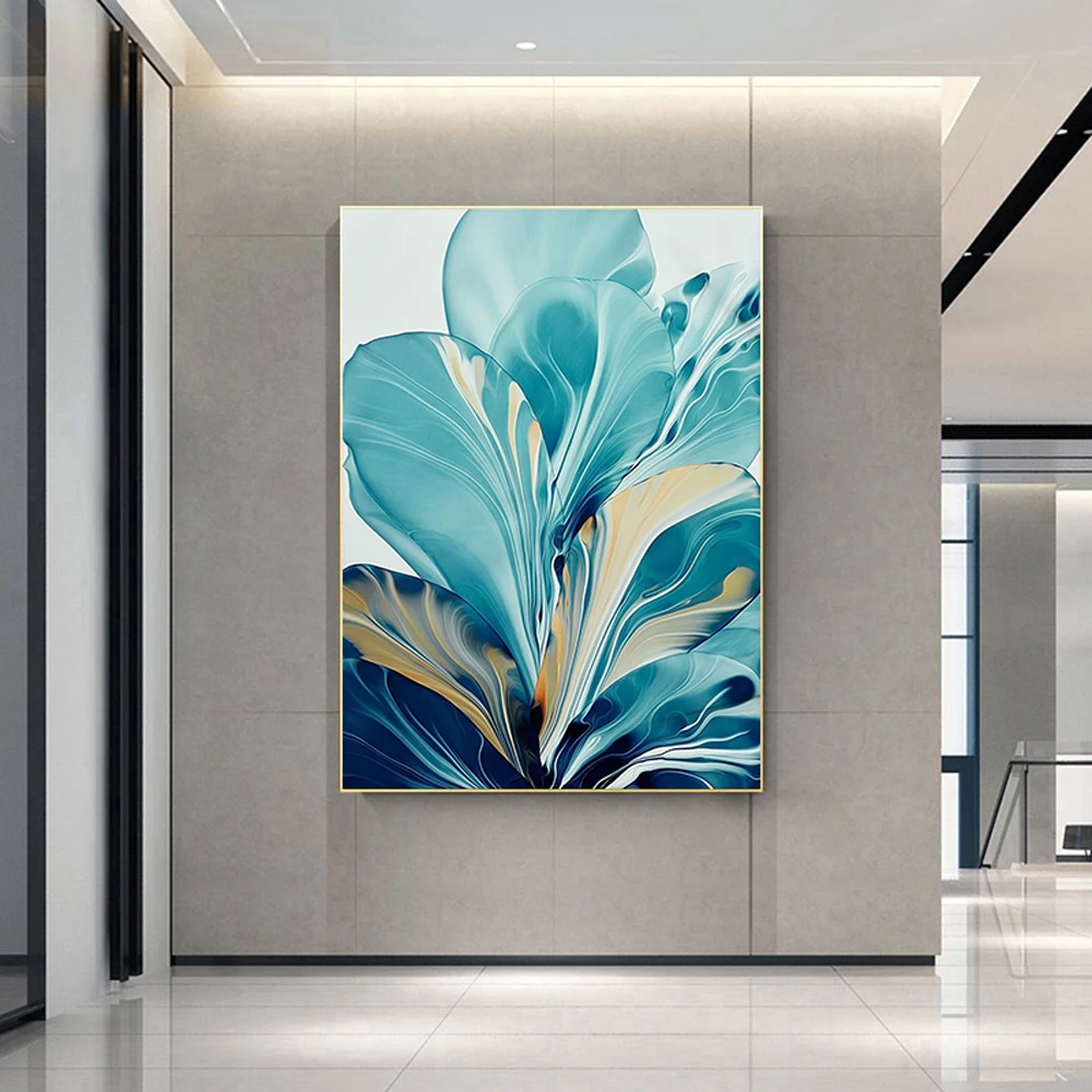 Flower-Big-Leaf-Splash-Abstract-Wall-Art-Picture-Canvas-Painting-Poster-Print-Wall-Art-Pictures-Living